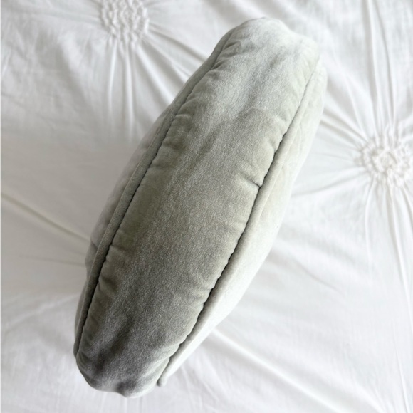 Light Sage Threshold Velvet Round Throw Pillow - Picture 3 of 3